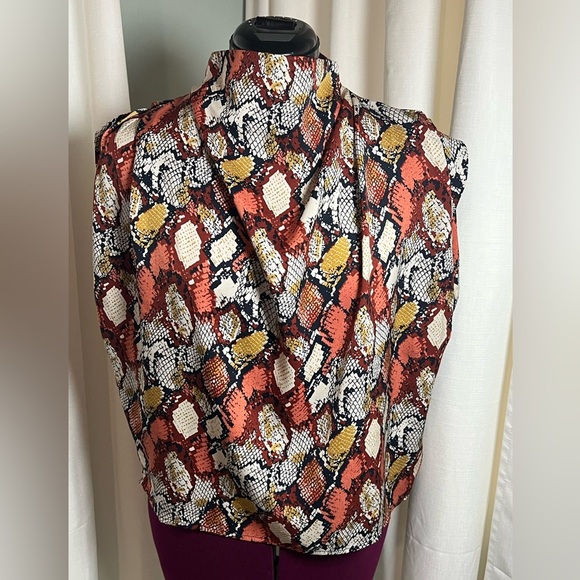 Red and Yellow Wrap Blouse - Picture 1 of 3